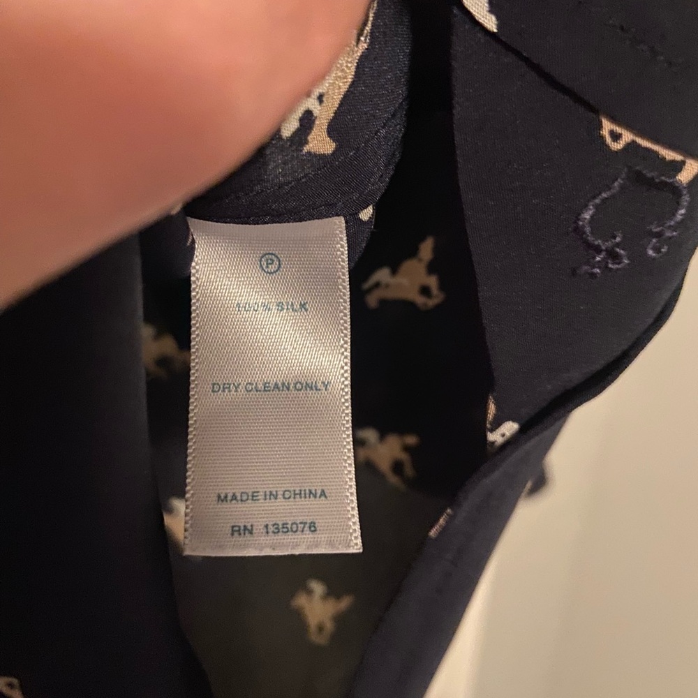 C Wonder Silk Navy Equestrian Button Down Shirt Xsmall - Picture 4 of 9